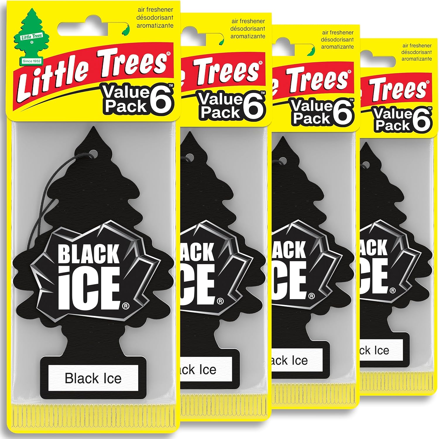 Car Air Freshener | Hanging Tree Provides Long Lasting Scent for Auto and Home | Black Ice, 24 Air Fresheners