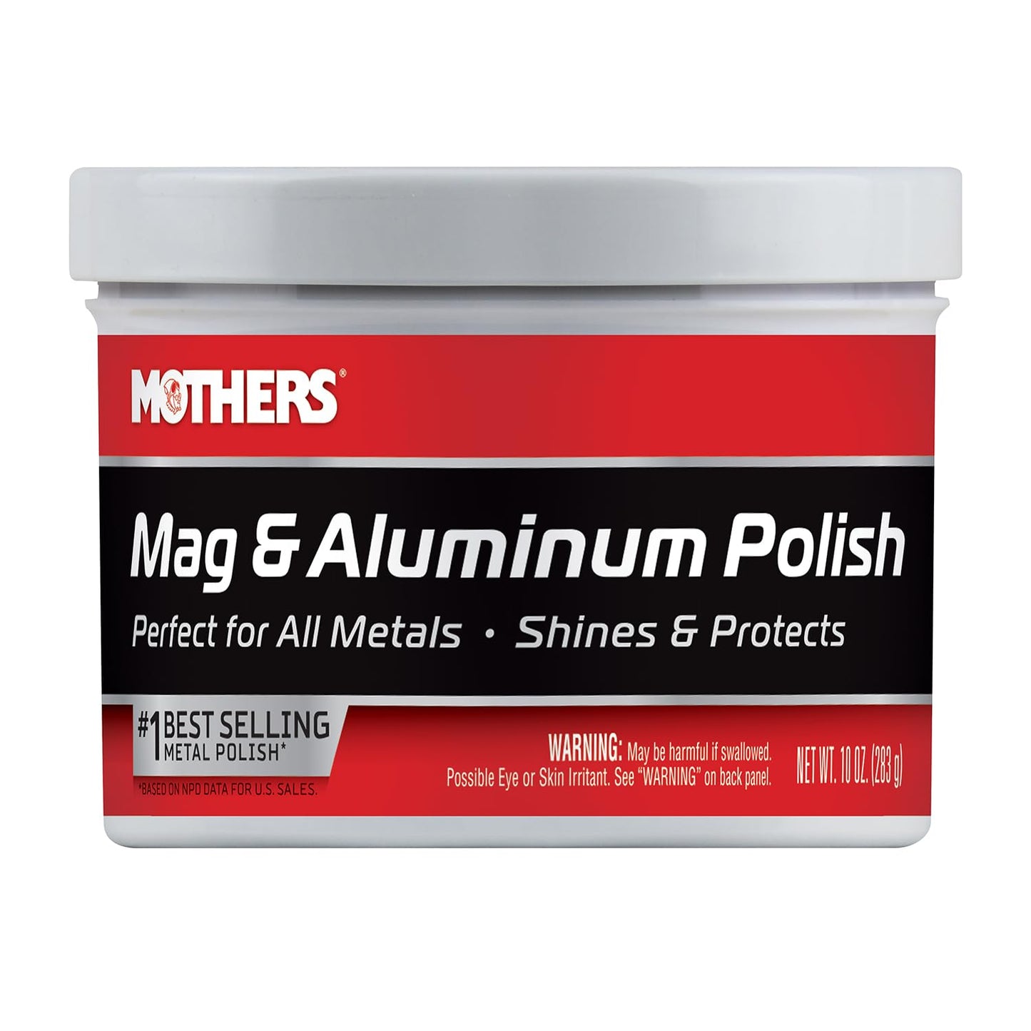 Mag & Aluminum Polish, 10 Oz. – Brilliant Shine, Easy to Use, for All Uncoated & Unplated Metals Including Aluminum Wheels, Stainless Steel Trim and Exhaust Tips, Brass & More (05101)
