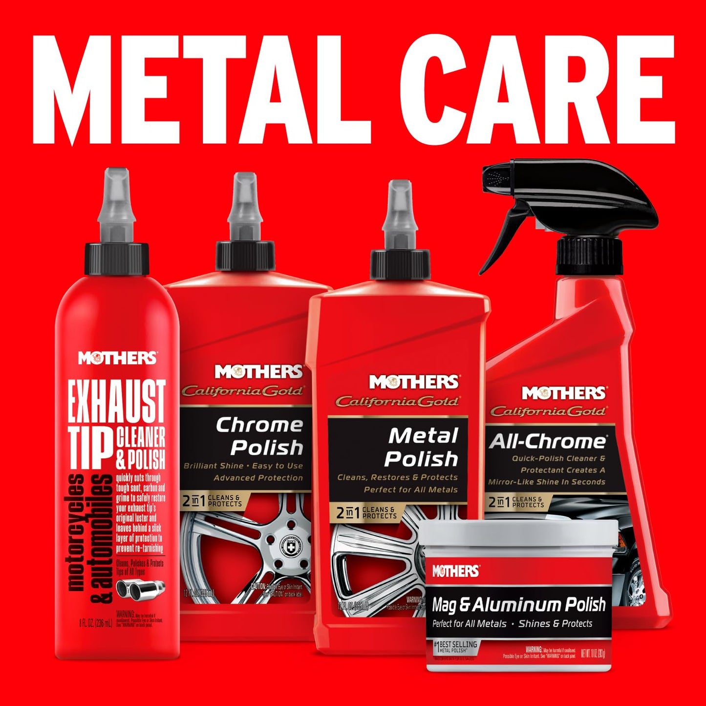 Mag & Aluminum Polish, 10 Oz. – Brilliant Shine, Easy to Use, for All Uncoated & Unplated Metals Including Aluminum Wheels, Stainless Steel Trim and Exhaust Tips, Brass & More (05101)