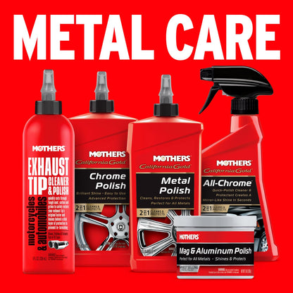 Mag & Aluminum Polish, 10 Oz. – Brilliant Shine, Easy to Use, for All Uncoated & Unplated Metals Including Aluminum Wheels, Stainless Steel Trim and Exhaust Tips, Brass & More (05101)